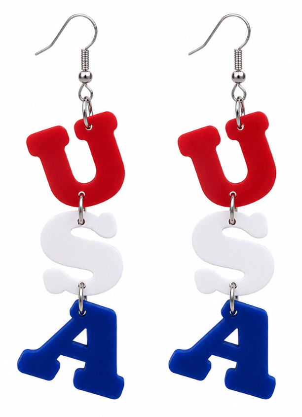 Red, White, & Blue USA Earrings