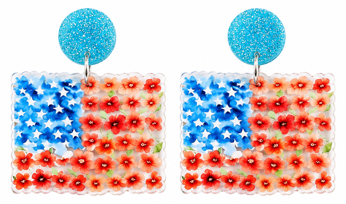 Floral Flag Earrings
