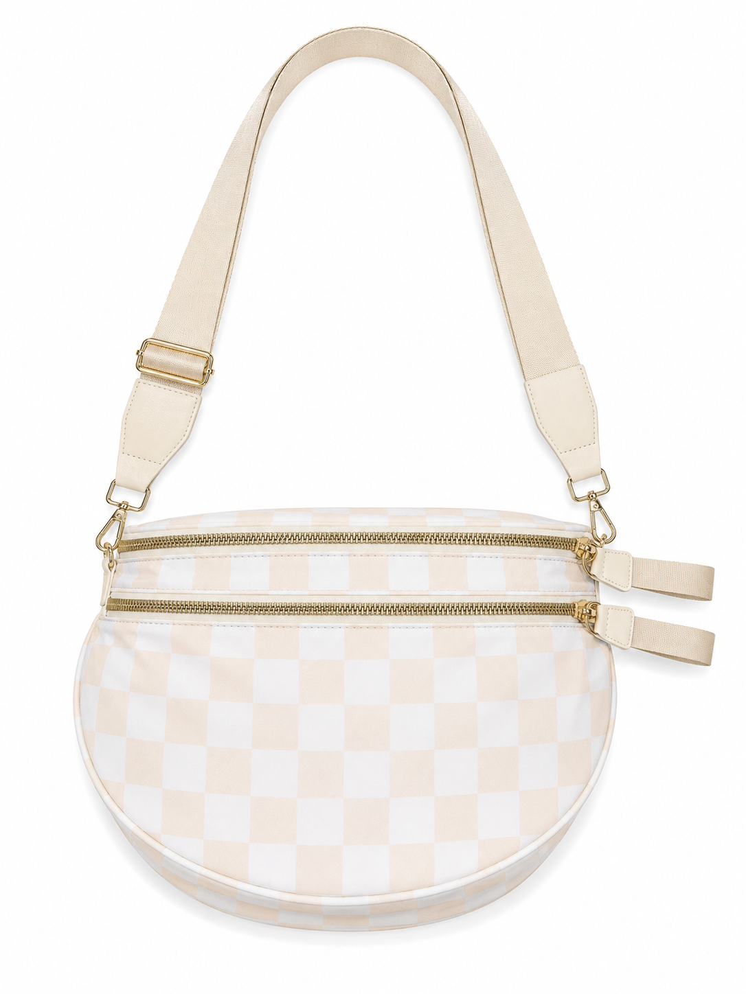 Cream & White Checkered Bum Bag
