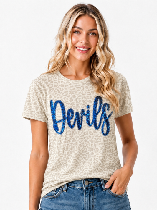 Sparkly Cheetah Print Devils T-Shirt