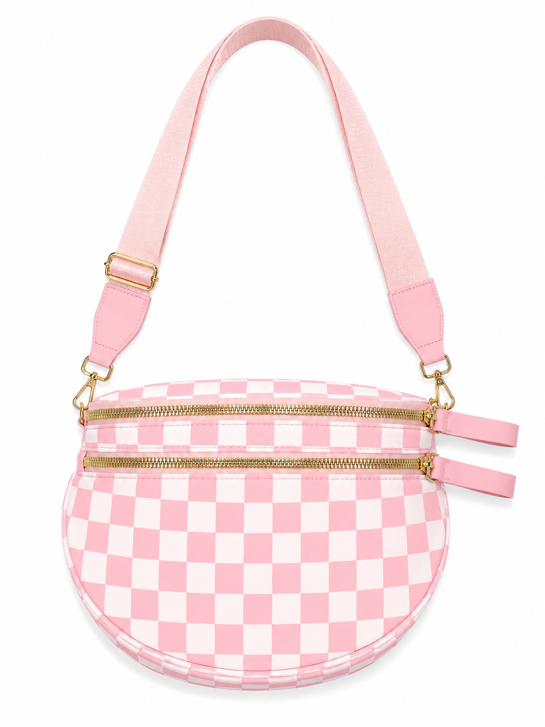 Light Pink & White Checkered Bum Bag