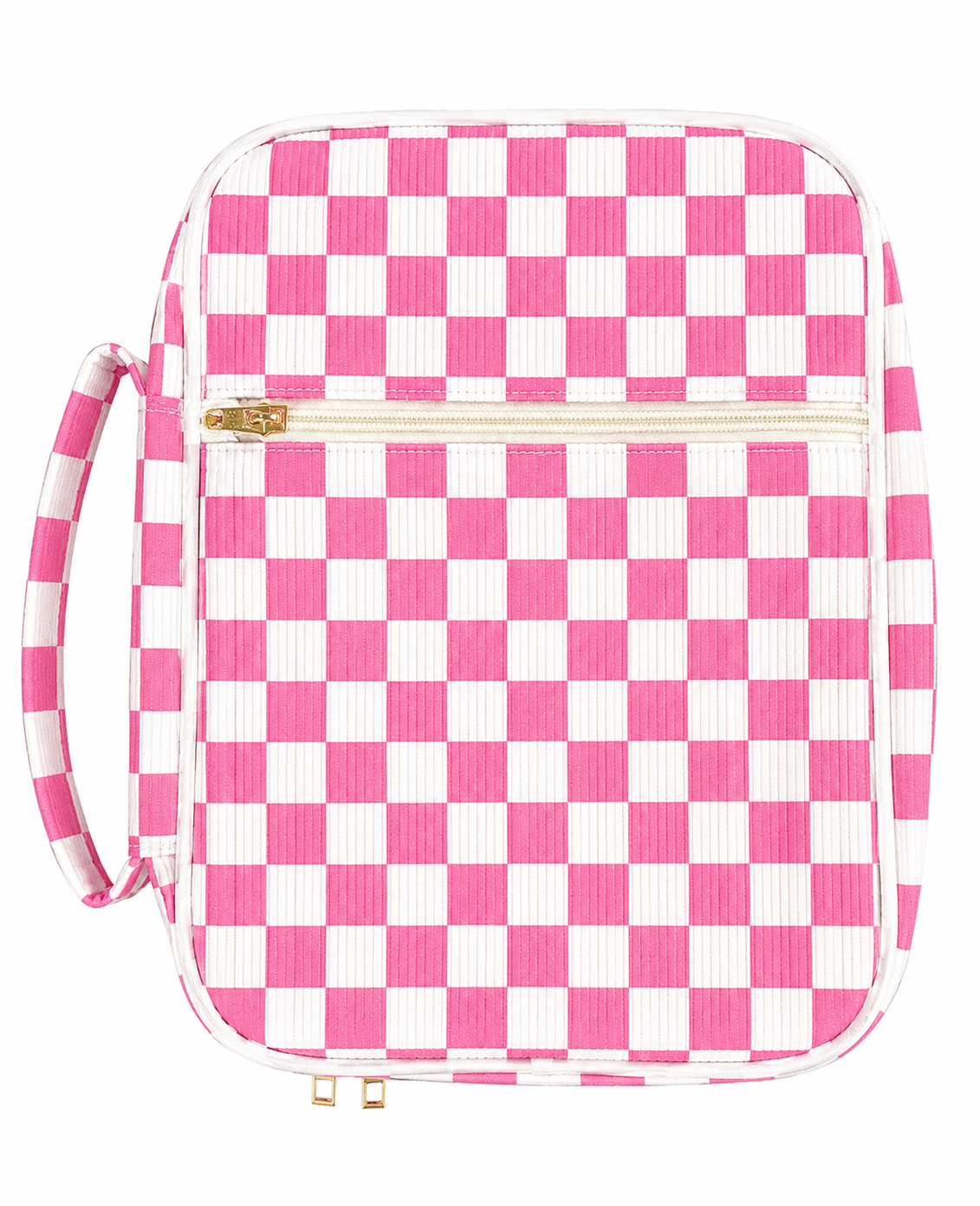 Pink & White Checkered Bible Case with Accessories