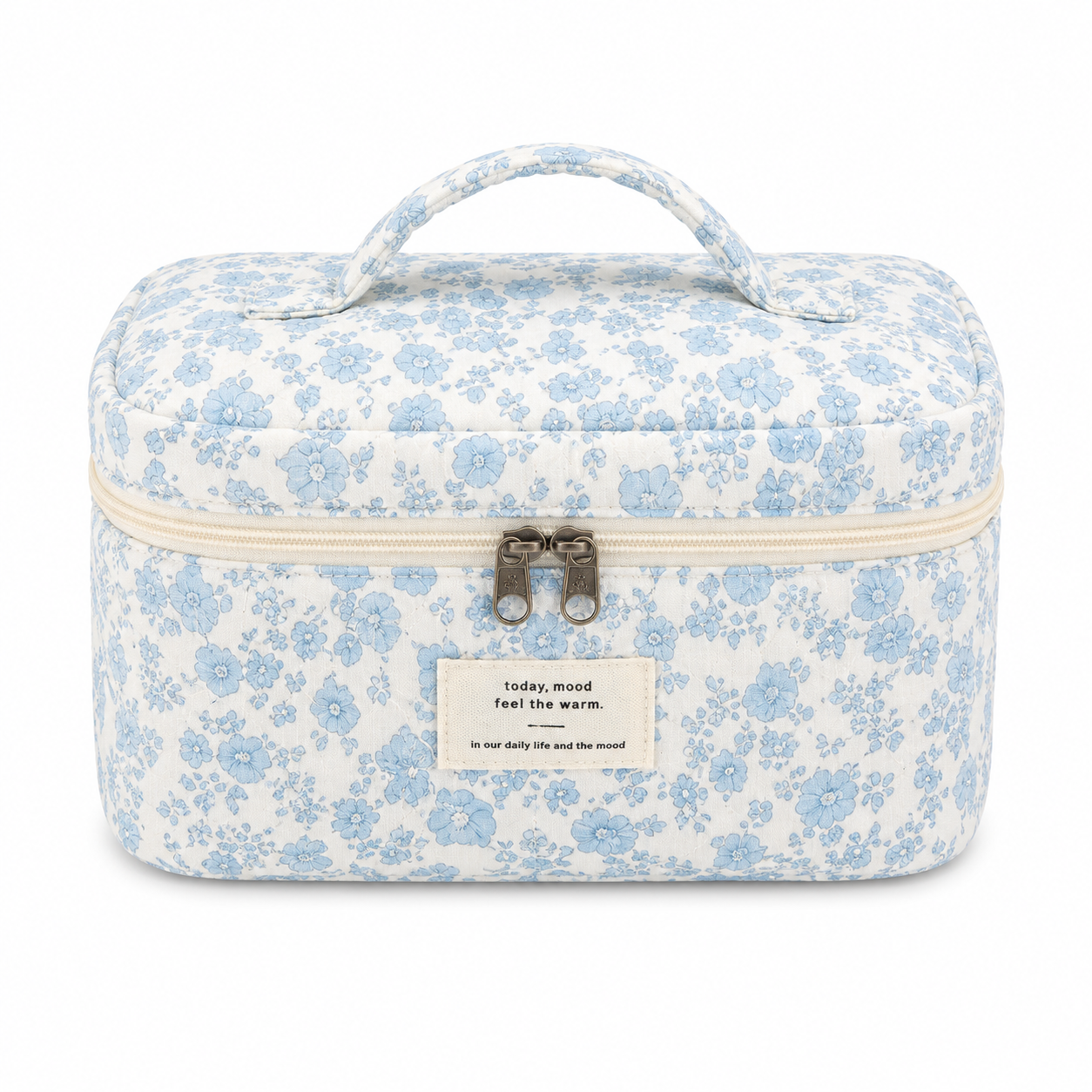 Blue Floral Cosmetic Bag
