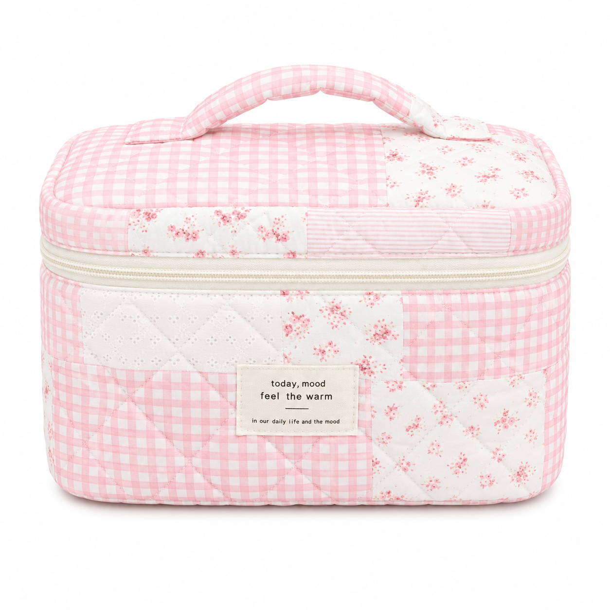 Light Pink Patchwork Cosmetic Bag