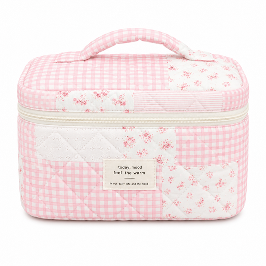 Light Pink Patchwork Cosmetic Bag