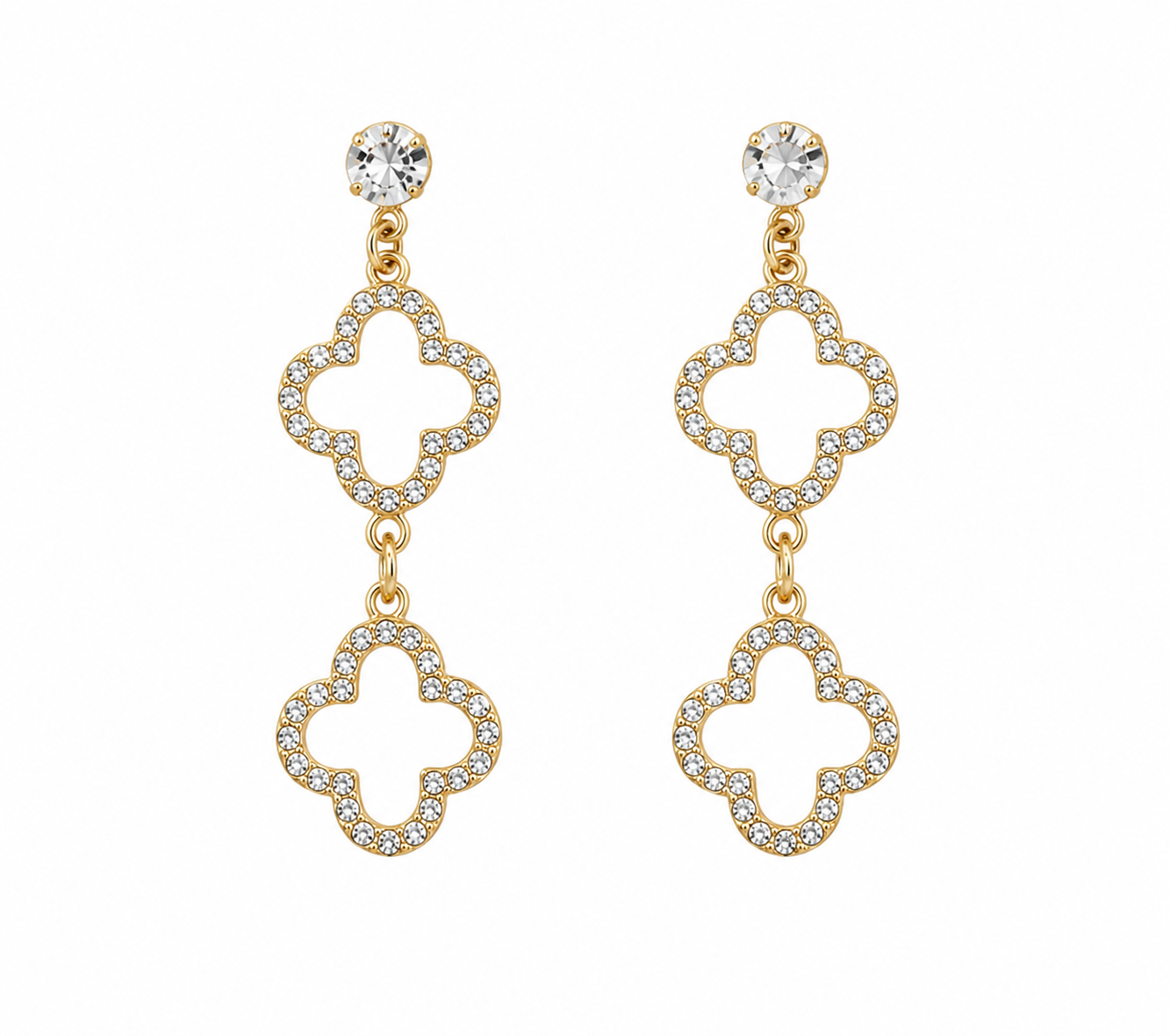 Sparkly Clover Pendant Earrings