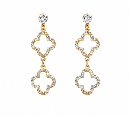 Sparkly Clover Pendant Earrings