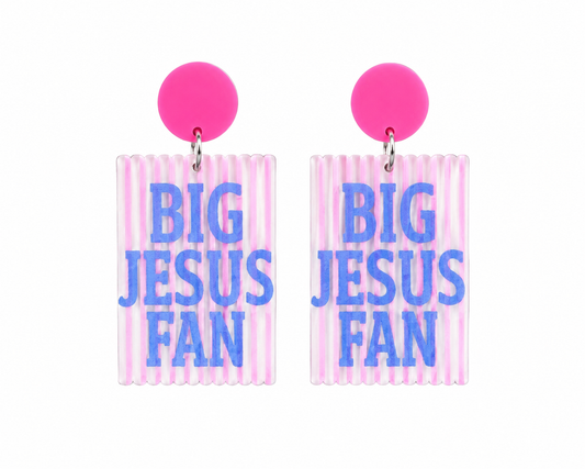 Big Jesus Fan Earrings