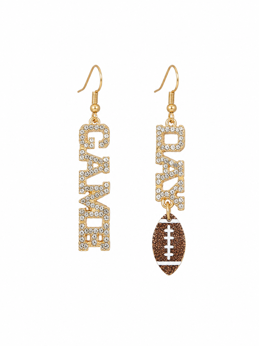 Sparkly Football Game Day Earrings