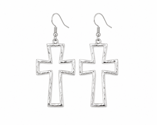 Silver Cross Earrings