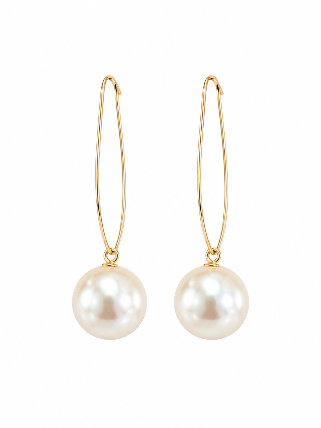Gold Hoop Pearl Earrings