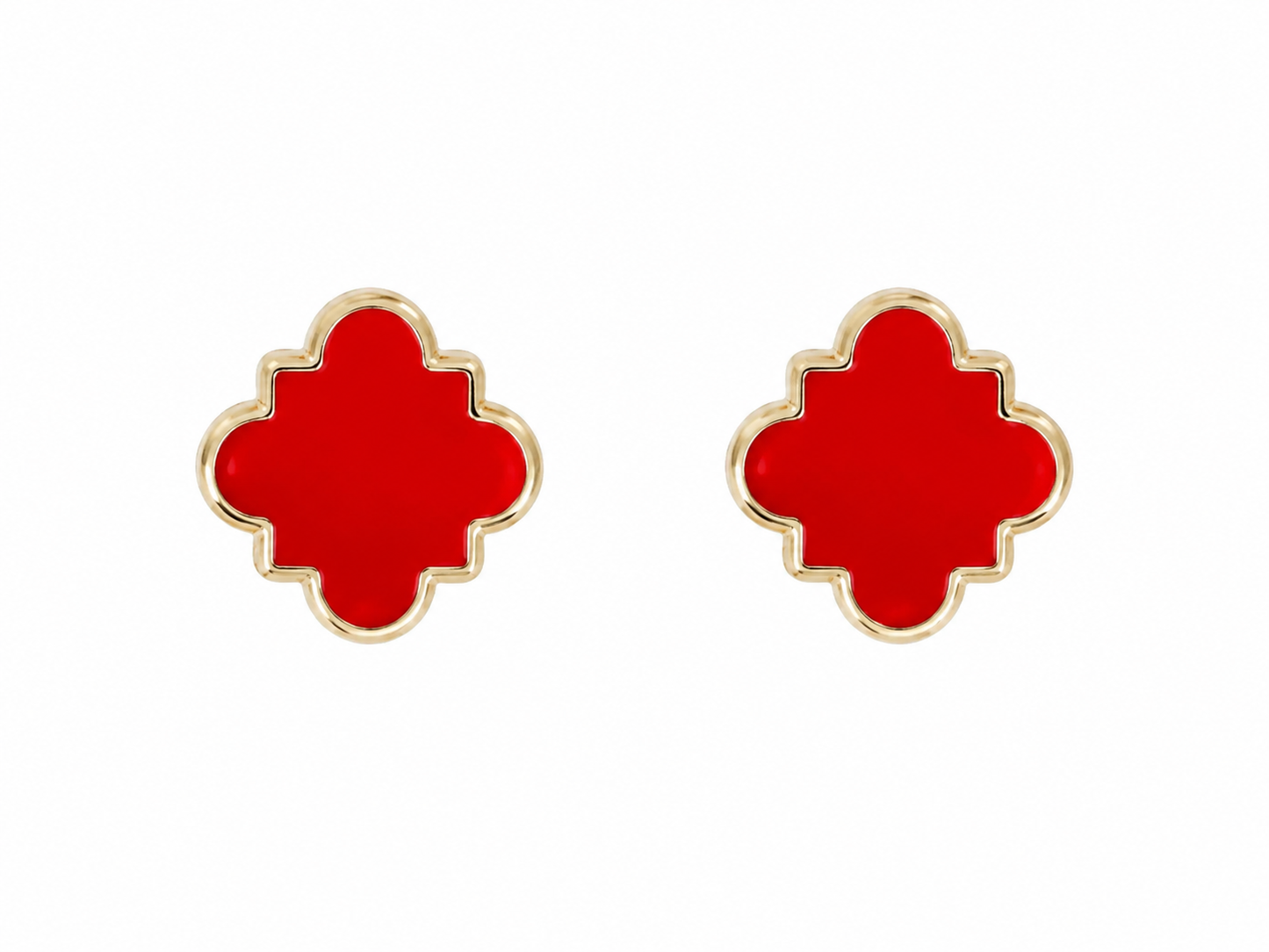 Red Clover Stud Earrings