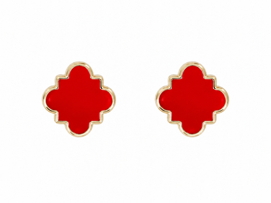 Red Clover Stud Earrings