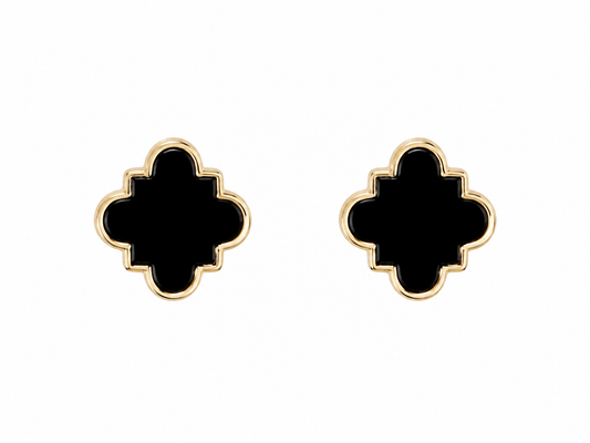 Black Clover Stud Earrings