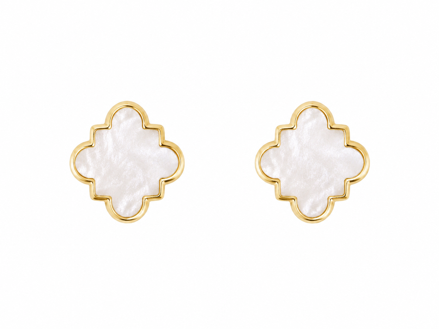 White Clover Stud Earrings