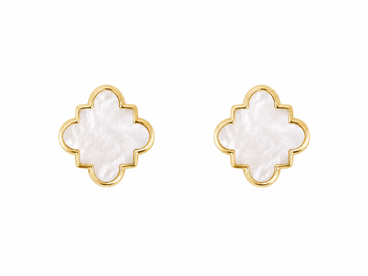 White Clover Stud Earrings