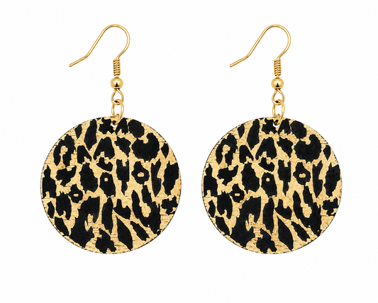 Big Circle Cheetah Earrings