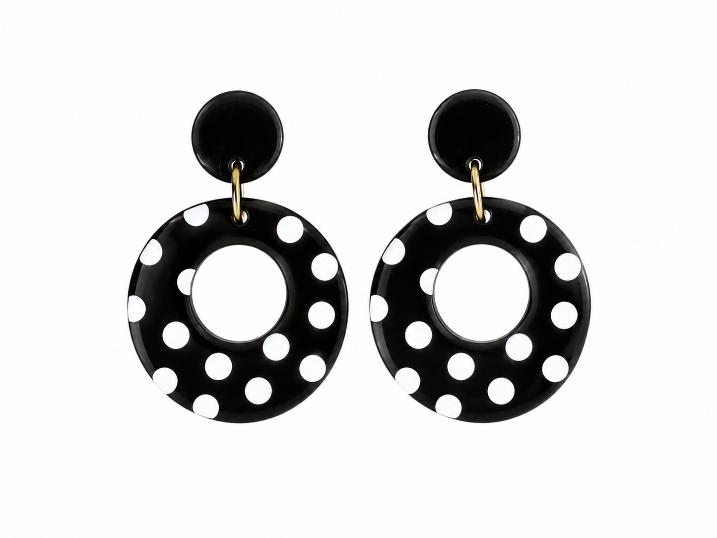 Black & White Polka Dot Earrings