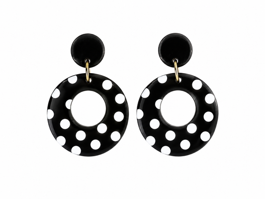 Black & White Polka Dot Earrings