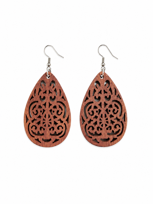 Brown Vintage Teardrop Earrings