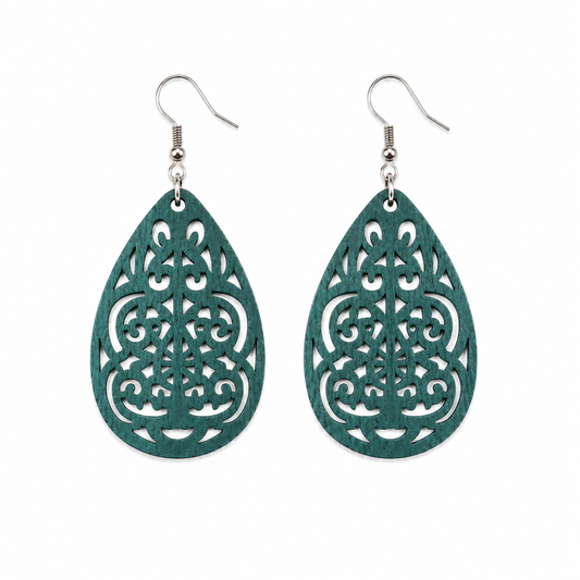 Blue/Green Vintage Teardrop Earrings