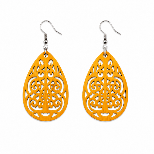 Yellow/Orange Vintage Teardrop Earrings