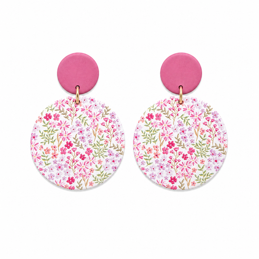Fuchsia Floral Earrings