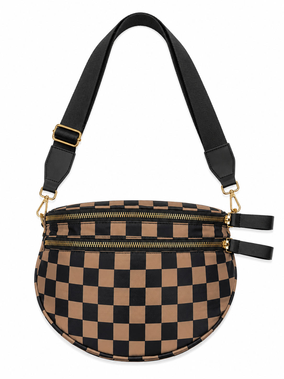 Brown & Black Checkered Bum Bag