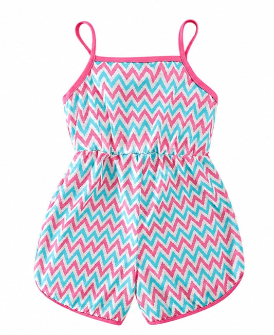 Kids Pink Chevron Romper