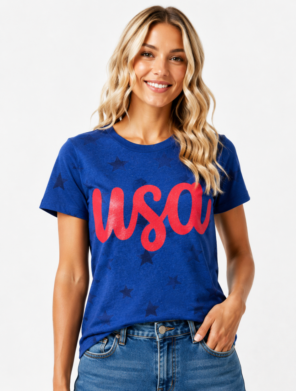 Blue Sparkly USA Shirt