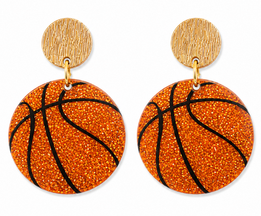 Sparkly Basketball Earrings