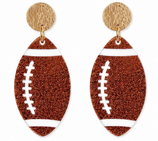 Sparkly Football Earrings