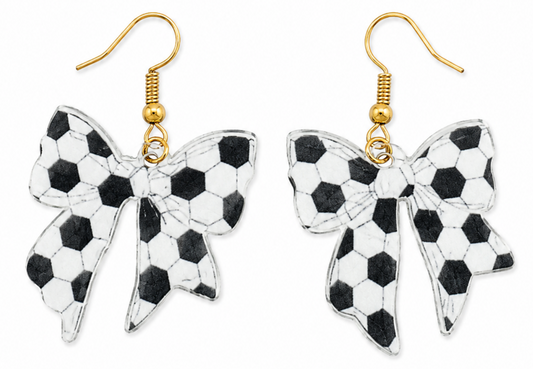 Soccer Bow Earrings