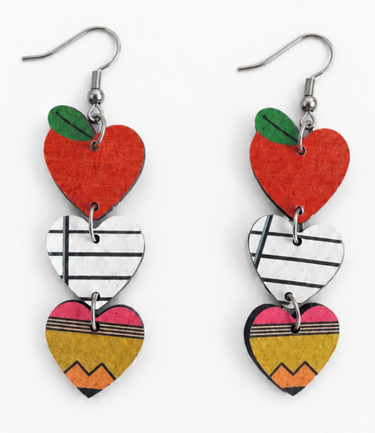 Teacher Heart Earrings