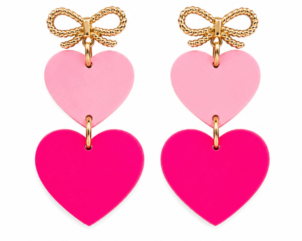 Pink Heart Earrings