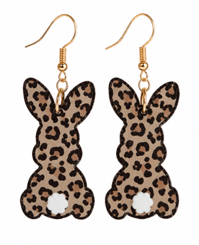 Cheetah Print Bunny Earrings