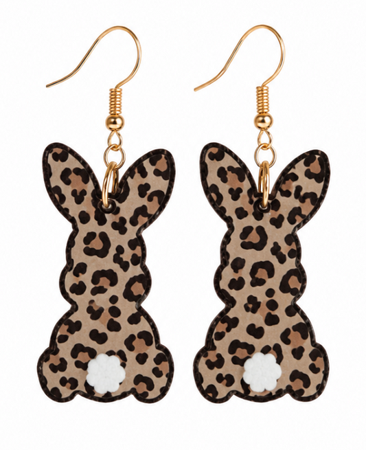 Cheetah Print Bunny Earrings