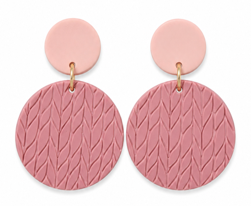 Pink Circle Earrings