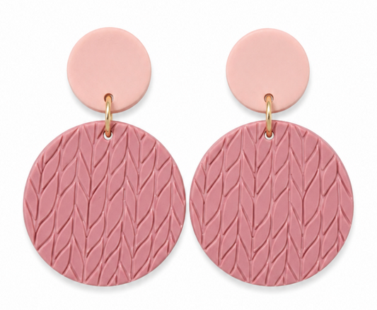 Pink Circle Earrings