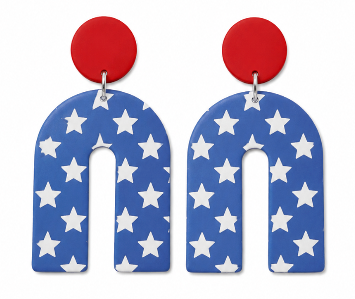 Arc Hoop Star Earrings