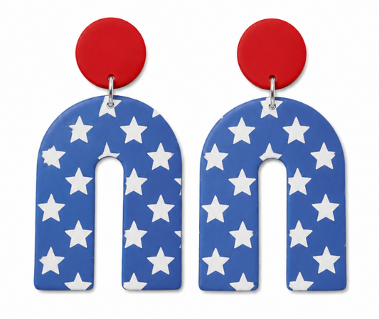 Arc Hoop Star Earrings