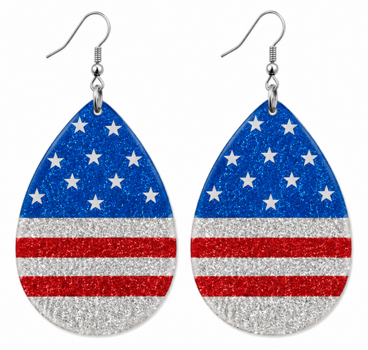 Sparkly Flag Earrings